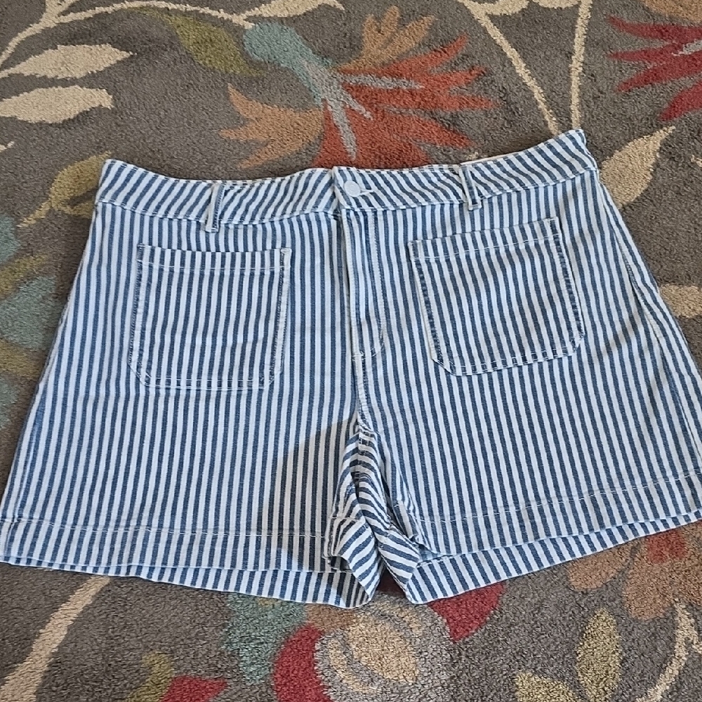 LOFT Blue Striped Women's Shorts NWT